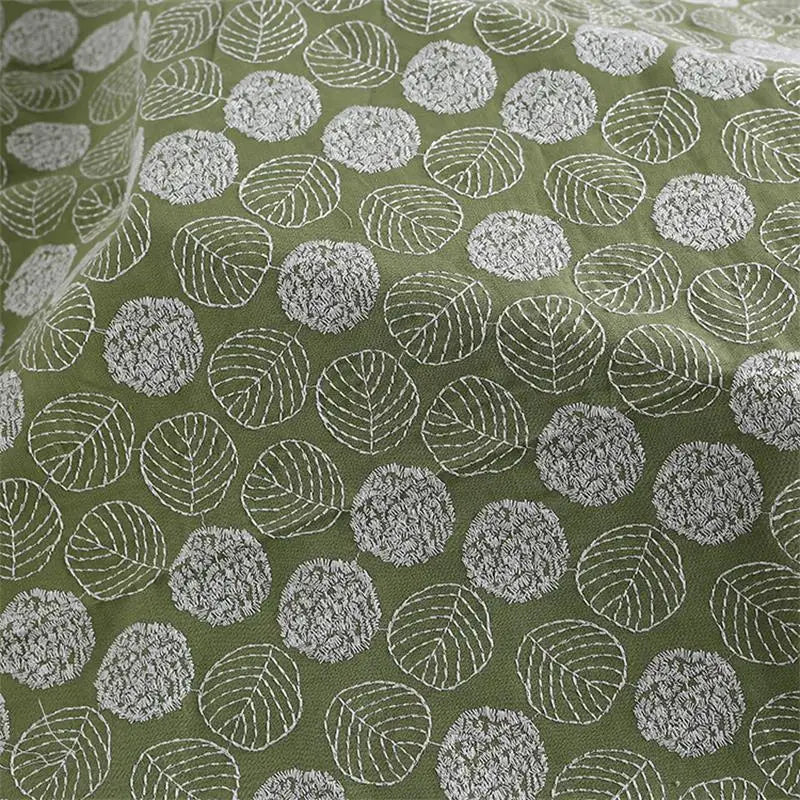 Embroidered Cotton Linen Jacquard Fabric for Dresses, Bags & Sewing | CA1016