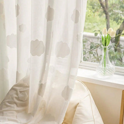 White Cloud Pattern Sheer Curtain | CD1048