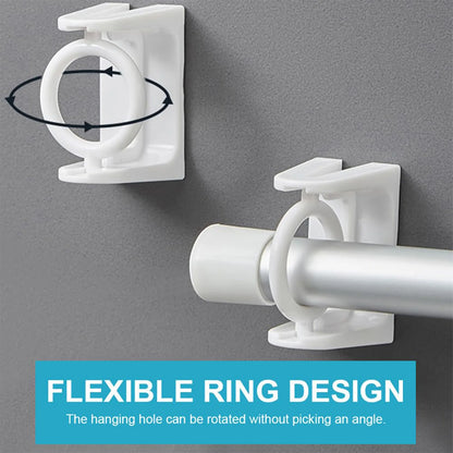 Modern Self-Adhesive Curtain Rod Bracket Hooks – No-Drill Wall Mount Holder (2/4/8 Pack) | CH1008
