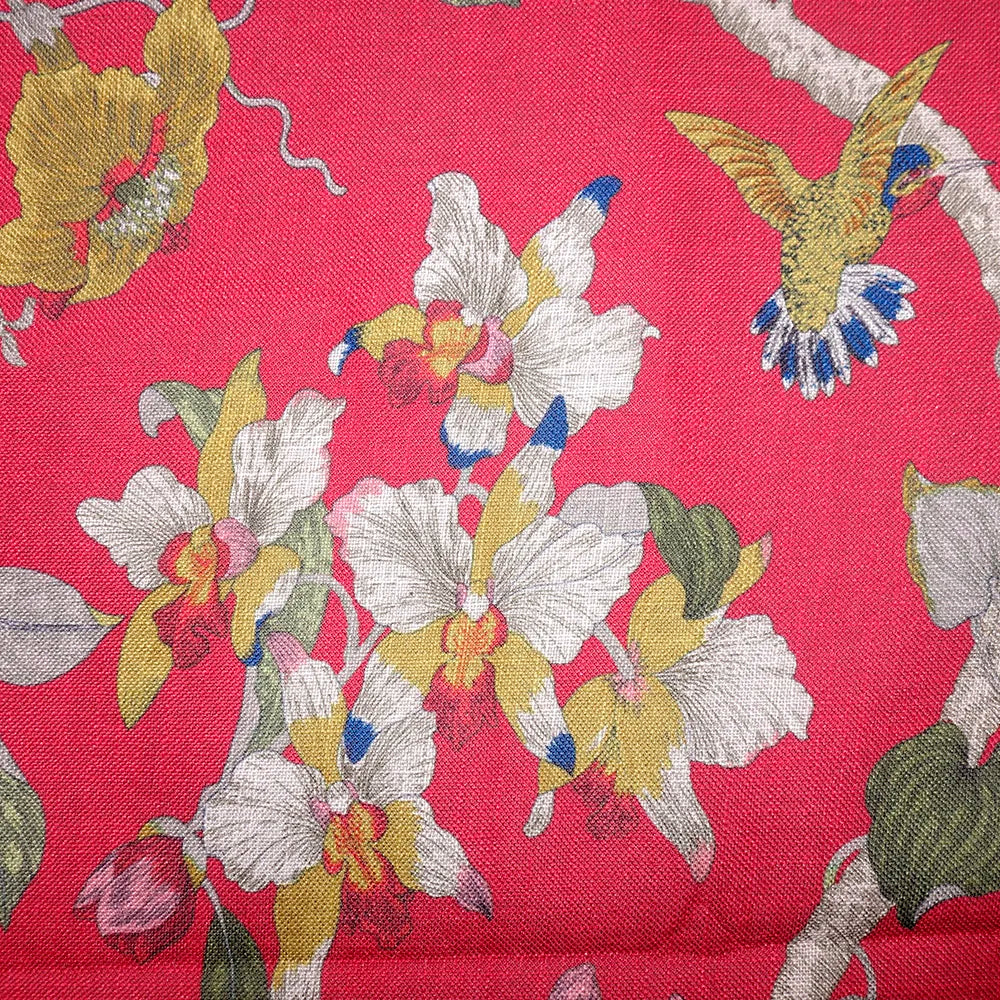 Premium Floral Hummingbird Tropical Botanical Print Blend Cotton, CA1004