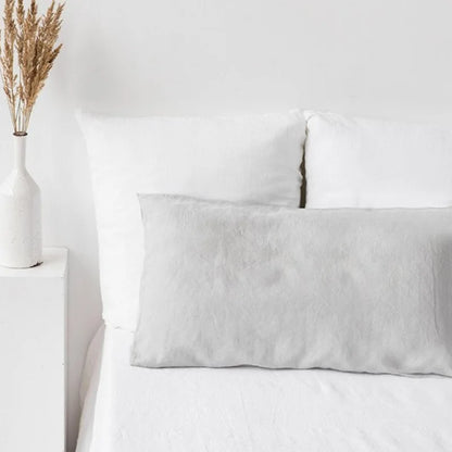 Double Long Pillowcase 100% Pure Linen Pillow Case Euro Sham for Bed, Envelope Cushion Cover Antibacterial Anti-mite