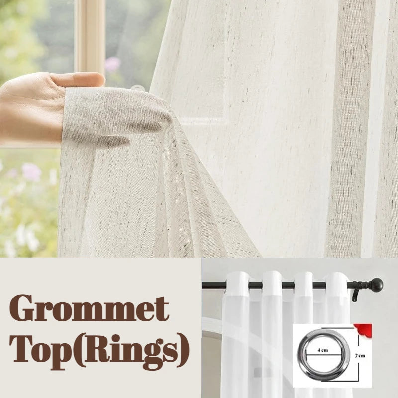 Linen Textured Tulle S-Fold Sheer Curtains | CD1029