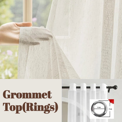 Linen Textured Tulle S-Fold Sheer Curtains | CD1029
