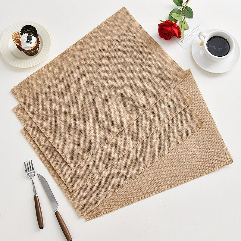 Set of 4 Rustic Round Braided Placemats | Woven Farmhouse Sunflower Table Mats for Everyday & Holiday Dining