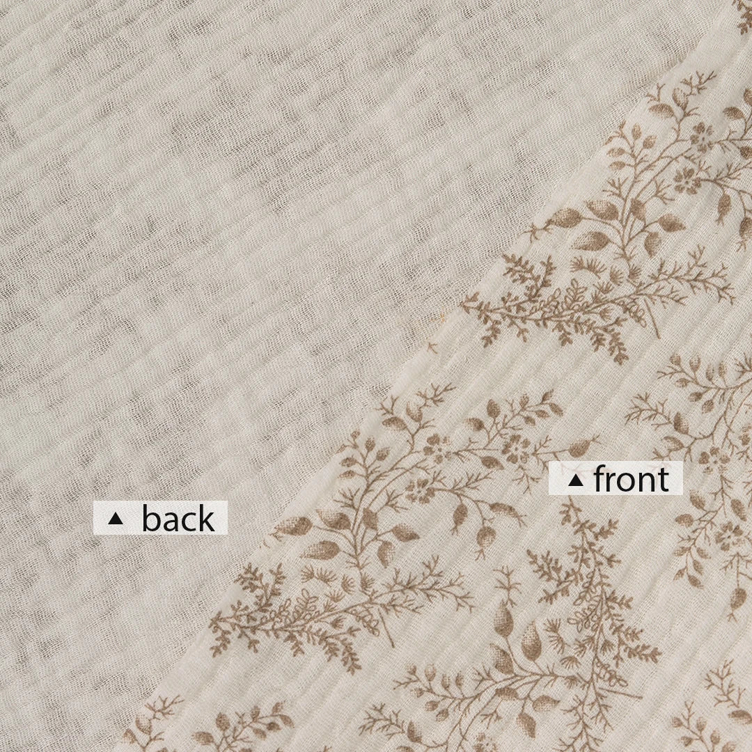 Vintage Botanical 100% Cotton Crepe Fabric | CA1010