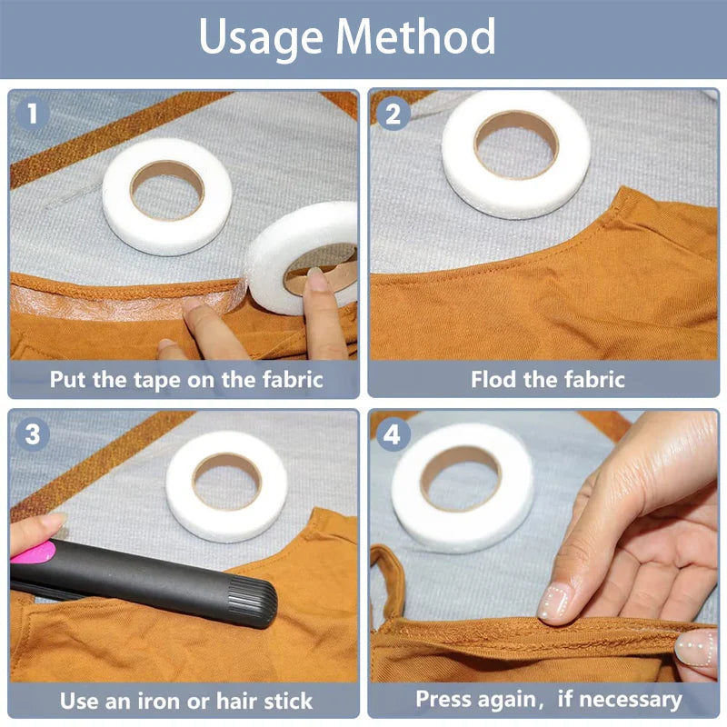 Iron-On Hemming Tape - No-Sew Fabric Fusible Bonding Web for Pants, Curtains, & Drapes | 70 Yards