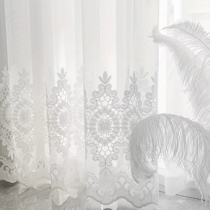 European Palace Embroidered Sheer Curtain | CD1031