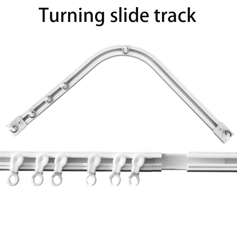 Self-Adhesive Silent Curtain Track, No-Drill Top & Side Mount Rail for Smooth Surfaces | CH1007