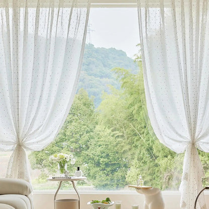 Rainbow Bean Nursery Window Decor Sheer Curtain Panel | CD1047