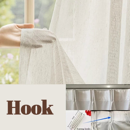 Linen Textured Tulle S-Fold Sheer Curtains | CD1029