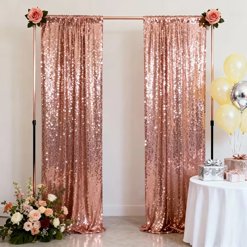 2-Panel Sequin Backdrop Curtain Set – Seamless Glitter Photography Background for Weddings, Parties & Events | CDE1026