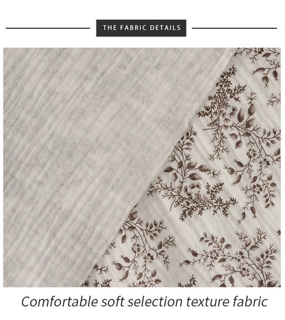 Vintage Botanical 100% Cotton Crepe Fabric | CA1010