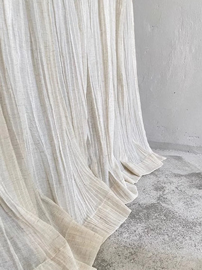 Rustic Tie-Top Crinkled Linen Sheer Drapery, CD1011