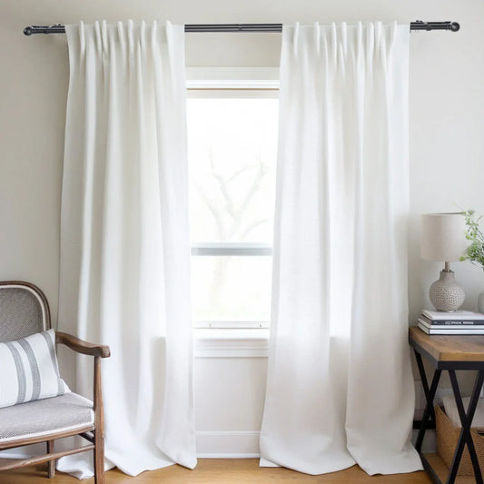 5/8" Black Double Curtain Rod Set – Adjustable Metal Drapery Poles with Brackets for Layered Windows | CH1013