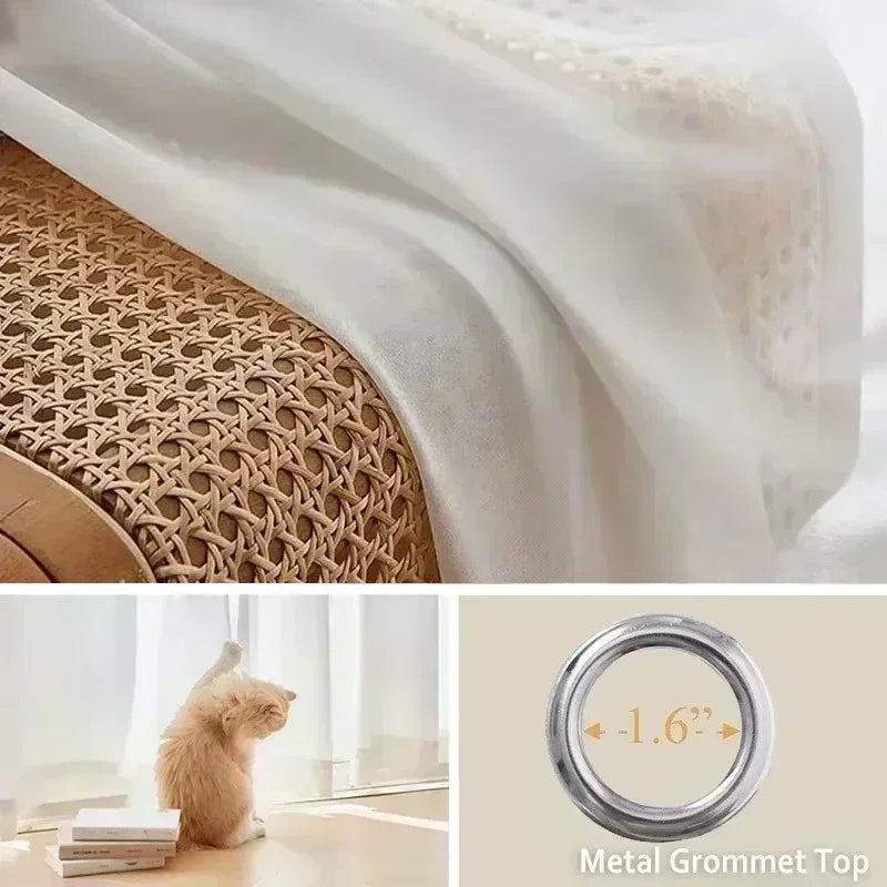 Luxury White Chiffon Sheer Curtain Panel – Solid Tulle Voile Window Drapes for Living Room & Bedroom | CD1028
