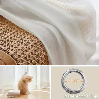 Luxury White Chiffon Sheer Curtain Panel – Solid Tulle Voile Window Drapes for Living Room & Bedroom | CD1028