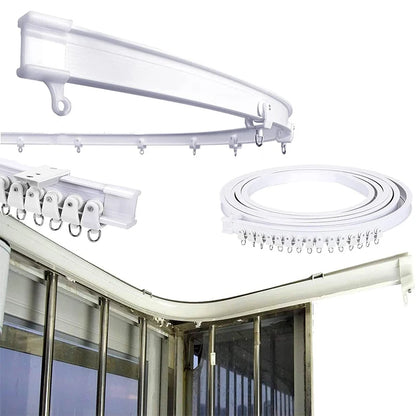 Flexible Bendable Curtain Track Set, Silent Room Divider & Window Rail, CH1004