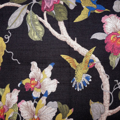 Premium Floral Hummingbird Tropical Botanical Print Blend Cotton, CA1004