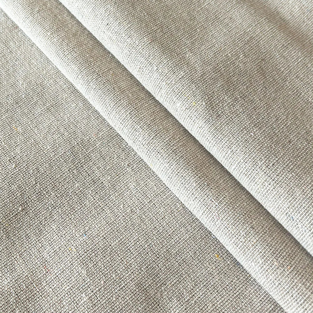 100% Organic Linen Burlap Fabri, Raw Stitch, Bonded Textile for Patchwork, Painting, and Crafting