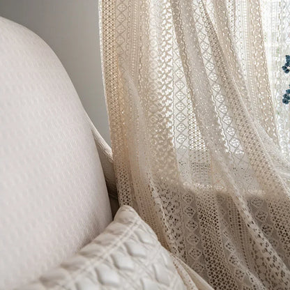Close-up of textured fabric with a neutral color palette