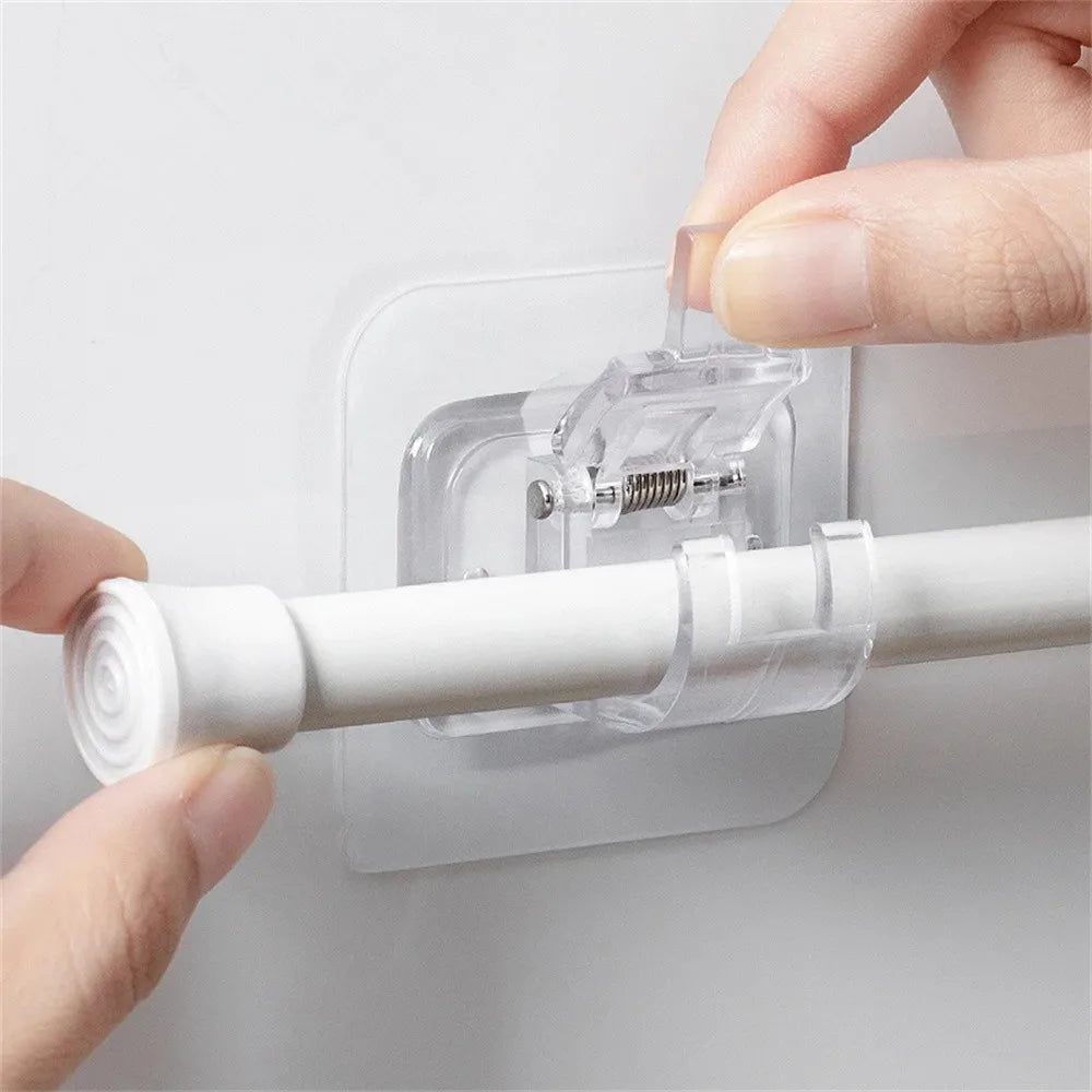 Modern Self-Adhesive Curtain Rod Bracket Hooks – No-Drill Wall Mount Holder (2/4/8 Pack) | CH1008