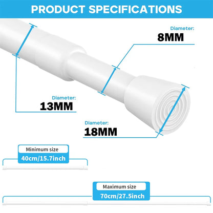 Heavy-Duty Adjustable Black Tension Rod – No-Drill Extendable Curtain Pole | CH1015