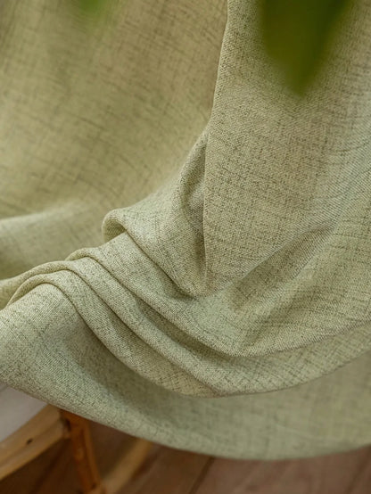 Sage Green Faux Linen Biophilic Blackout Curtains, CD1005