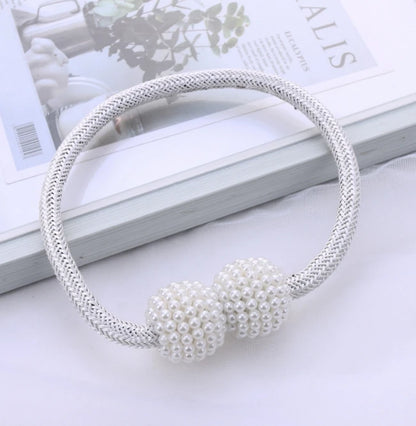 Pearl Magnetic Curtain Tie Back | No Drill Curtain Holder | Decorative Buckle