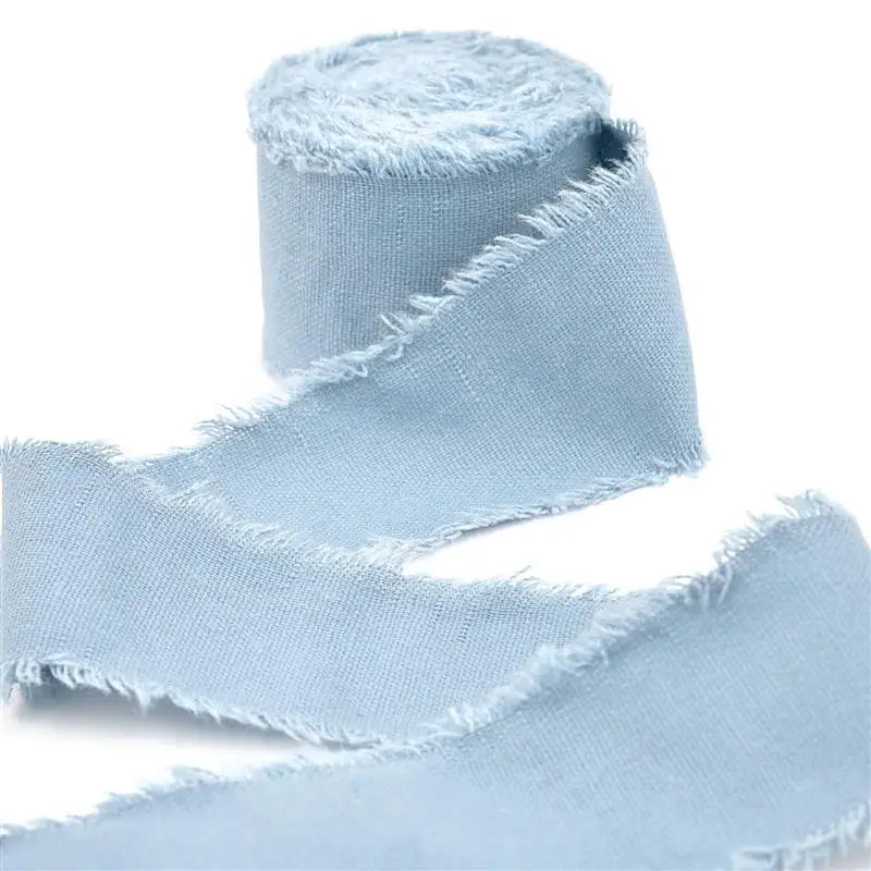 Cotton Linen Frayed Ribbon | 1 1/2" x 5 Yards | Gift Wrapping & Wedding Decor