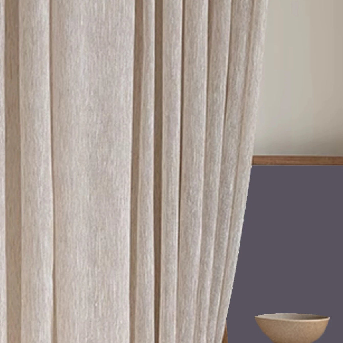 Beige Sheer Farmhouse Linen Curtain | CD1042