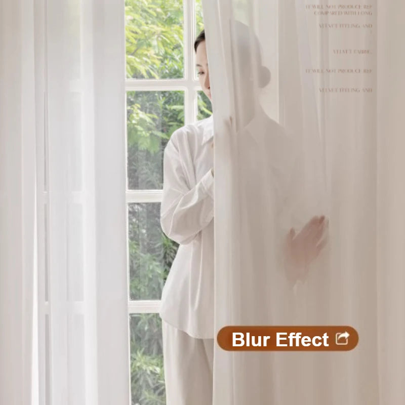 Luxury White Chiffon Sheer Curtain Panel – Solid Tulle Voile Window Drapes for Living Room & Bedroom | CD1028