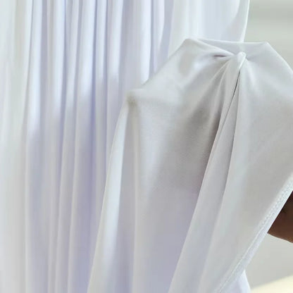Wrinkle-resistant White Tablecloth,Stretchable Large-size,for Dessert and Tea Break Tables Fits Birthday,Wedding,Engagement
