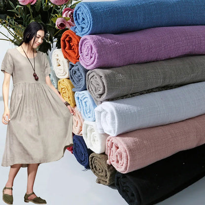 Eco-Friendly Natural Linen Cotton Cambric Fabric – Soft, Breathable & Quick-Dry Textile for DIY Clothing, Curtains & Patchwork | CA1014