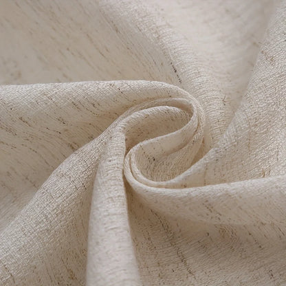 Classic Linen-Blend Rod Pocket Curtain Panels with Tassel Fringe Trim, CD1012