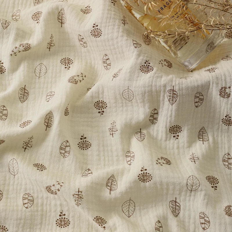 Whimsical Nature Print 100% Cotton Brocade Fabric | CA1013