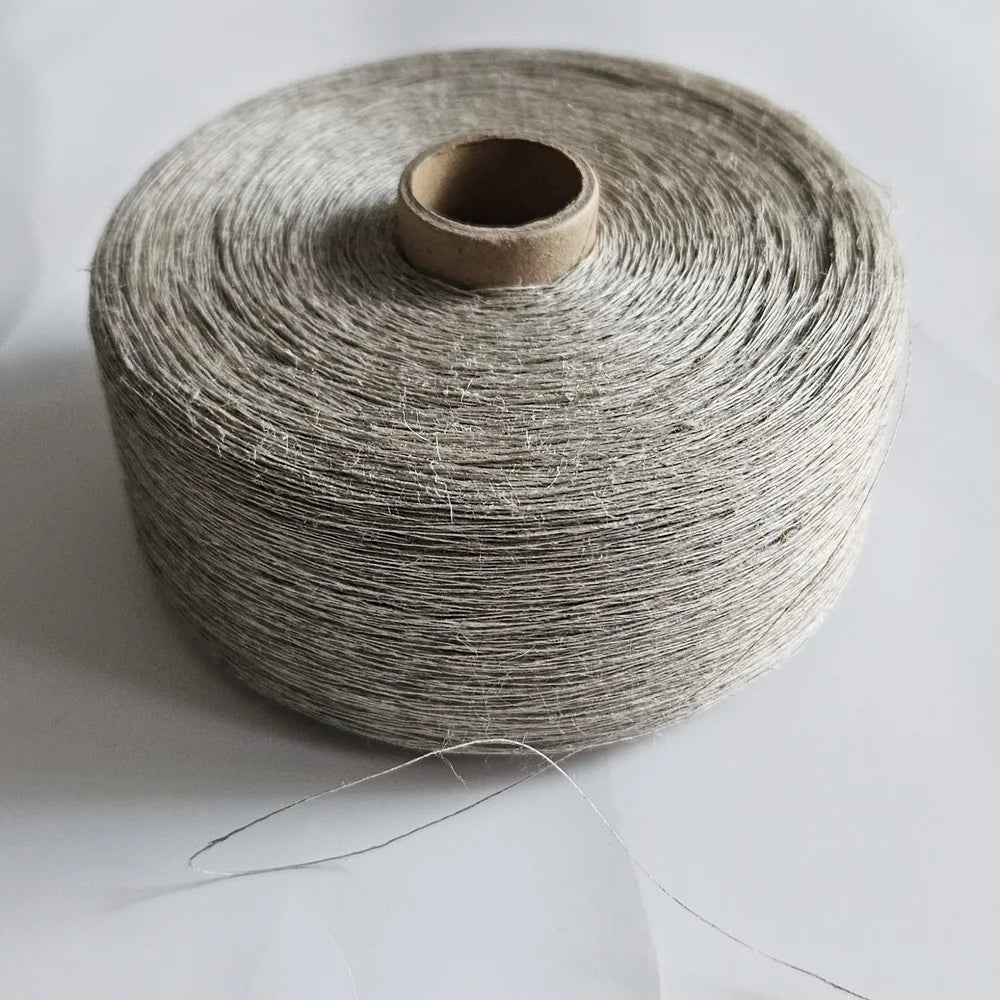 100% Pure Organic Linen Ramie Yarn | Raw Ring Spun Knitting Filament (1/64", 0.3mm, 100g)