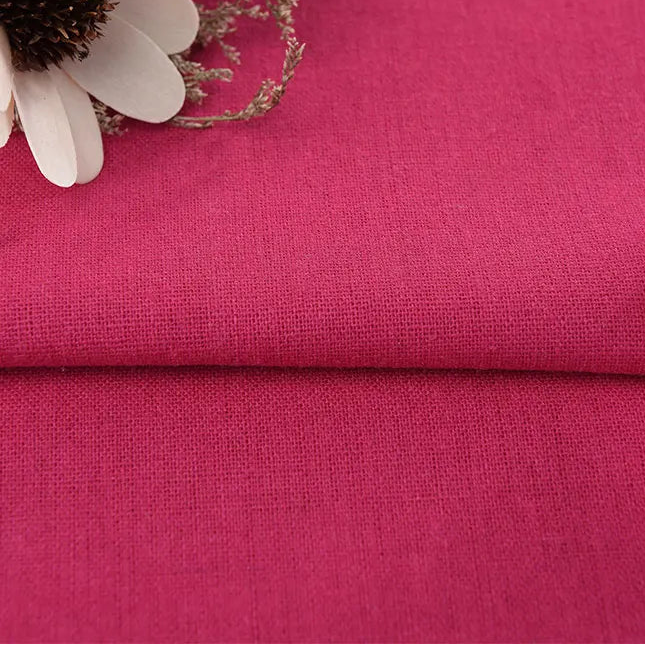 Solid Color Linen Cotton Fabric for Needlework, Embroidery and Patchwork, CA1001