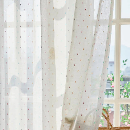 Rainbow Bean Nursery Window Decor Sheer Curtain Panel | CD1047