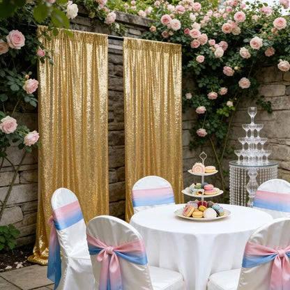 2-Panel Sequin Backdrop Curtain Set – Seamless Glitter Photography Background for Weddings, Parties & Events | CDE1026