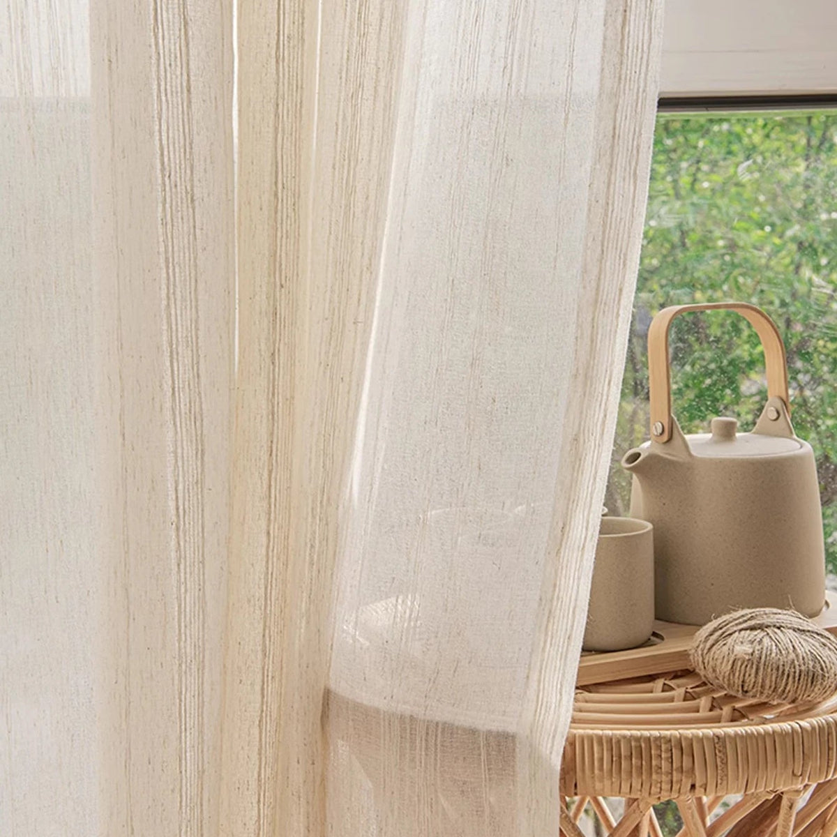 Japanese Style Textured Faux Linen Curtains | CD1035