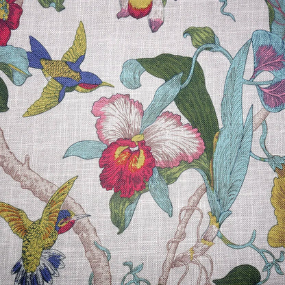 Premium Floral Hummingbird Tropical Botanical Print Blend Cotton, CA1004