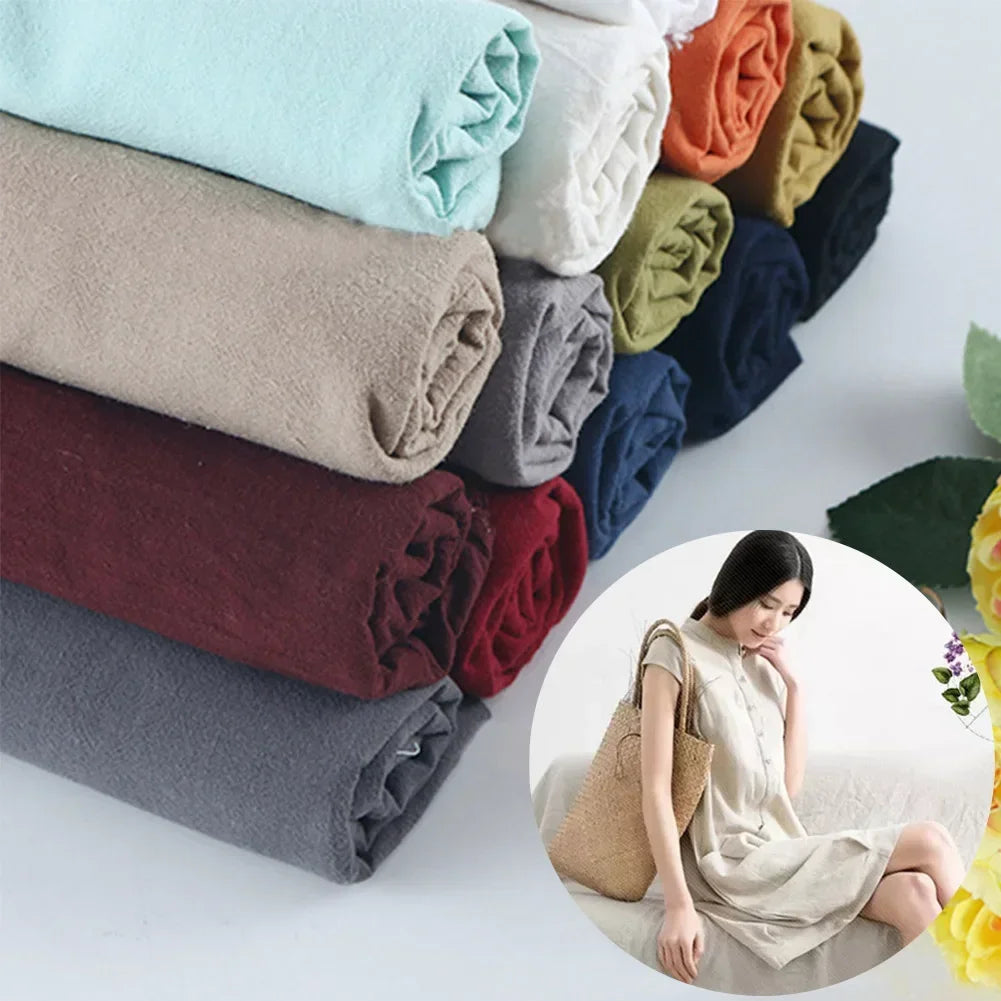 Eco-Friendly Natural Linen Cotton Cambric Fabric – Soft, Breathable & Quick-Dry Textile for DIY Clothing, Curtains & Patchwork | CA1014