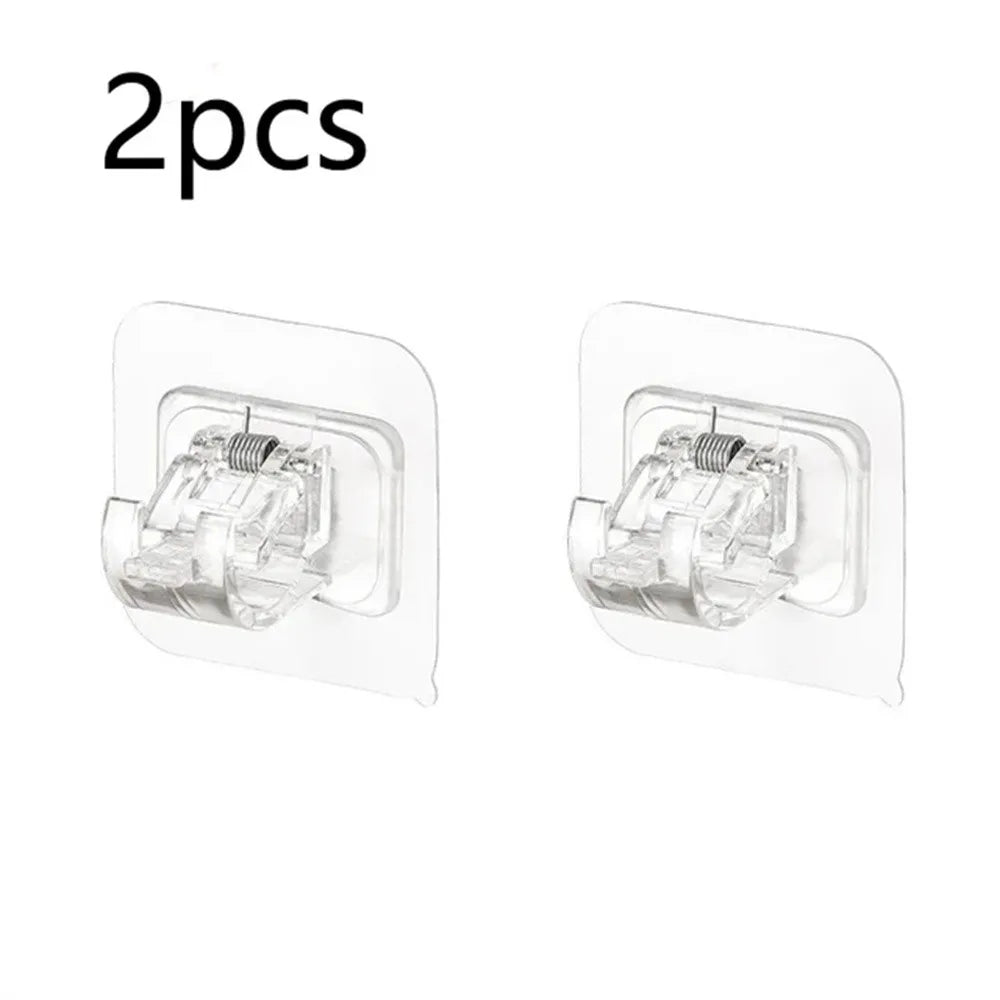 Modern Self-Adhesive Curtain Rod Bracket Hooks – No-Drill Wall Mount Holder (2/4/8 Pack) | CH1008