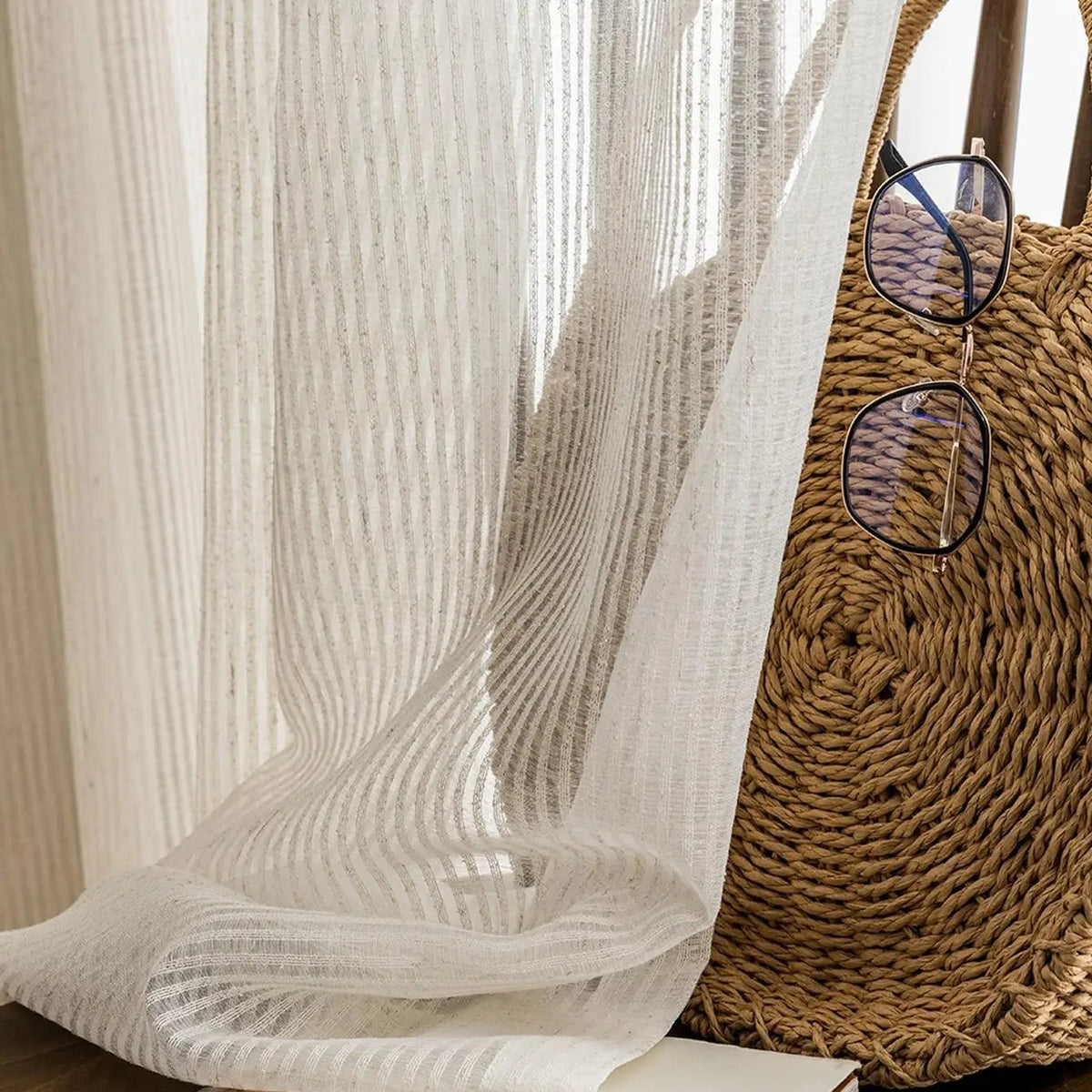 Striped Gauze Modern Sheer Curtain | CD1040