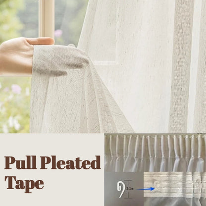 Linen Textured Tulle S-Fold Sheer Curtains | CD1029