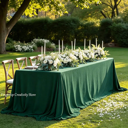 Wrinkle-resistant White Tablecloth,Stretchable Large-size,for Dessert and Tea Break Tables Fits Birthday,Wedding,Engagement