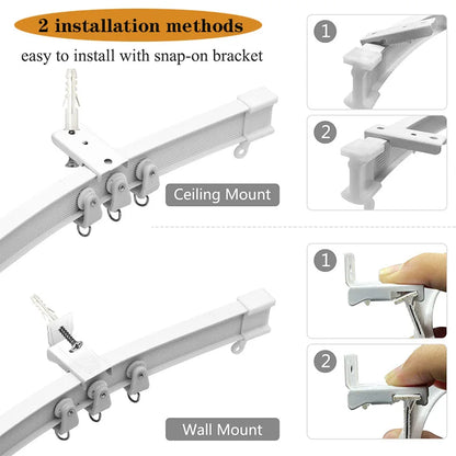 Flexible Bendable Curtain Track Set, Silent Room Divider & Window Rail, CH1004