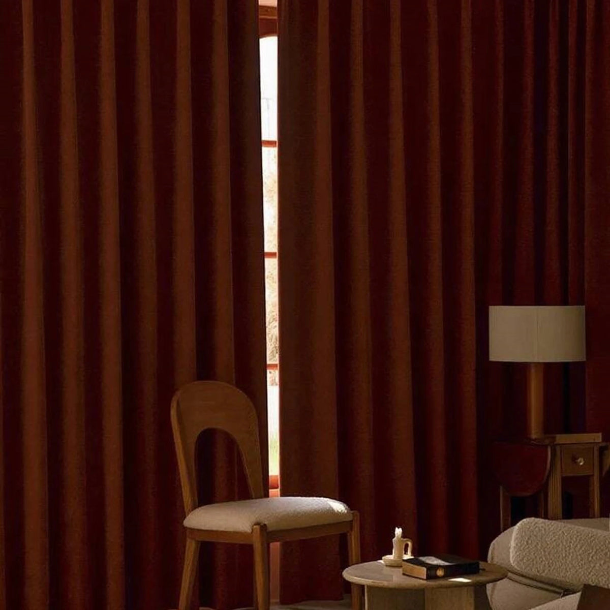 Burgundy Room Darkening Thermal Insulated Curtain | CD1037