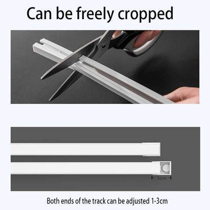 Self-Adhesive Silent Curtain Track, No-Drill Top & Side Mount Rail for Smooth Surfaces | CH1007