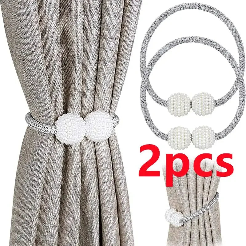 Pearl Magnetic Curtain Tie Back | No Drill Curtain Holder | Decorative Buckle